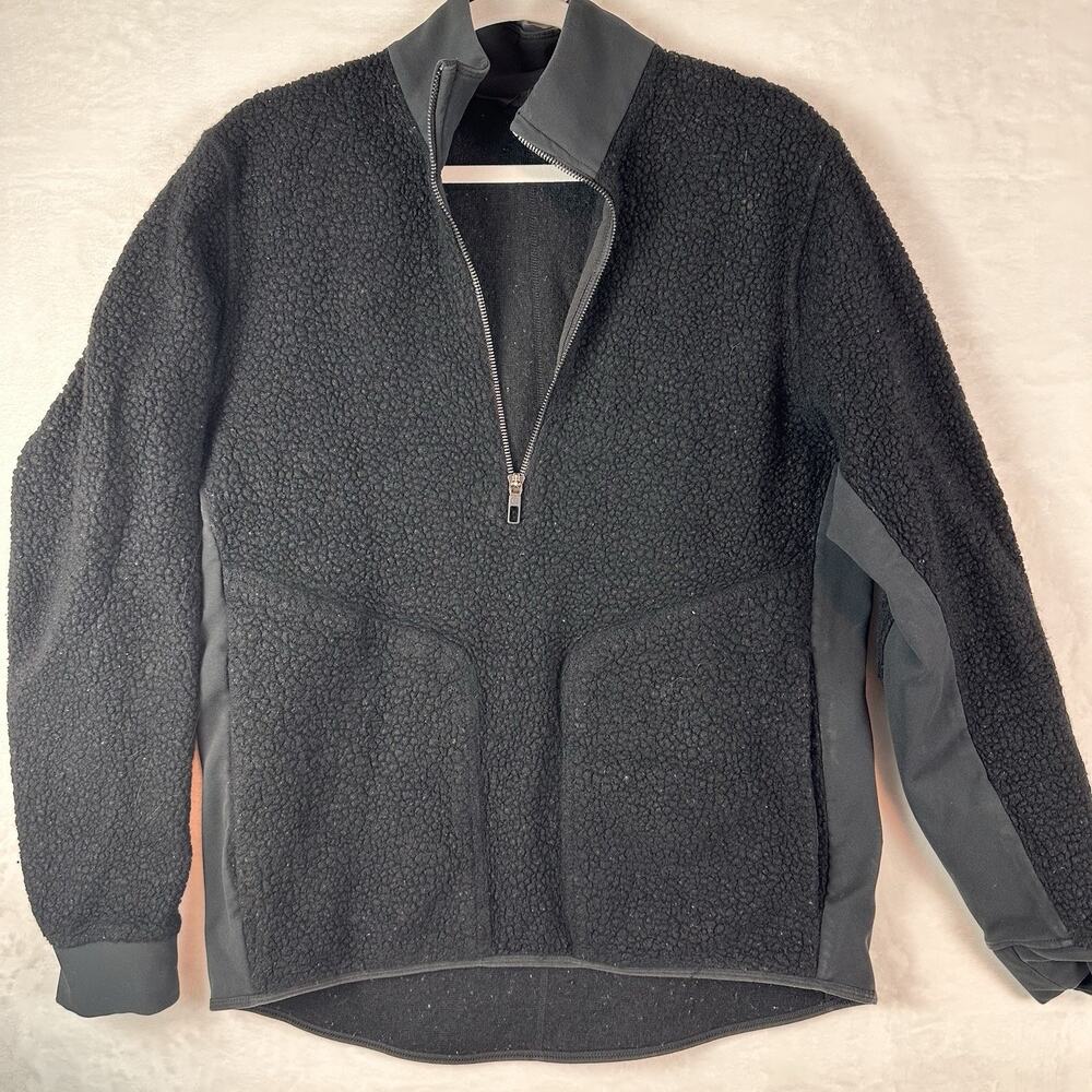 Lululemon Tundra Trek 1/2 Zip Jacket Men's Wool Pullover Sherpa Black M